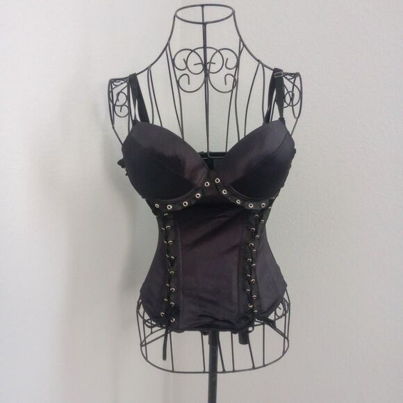 Y2K Morbid Threads Lace-Up Gothic Corset - Picture 1 of 4
